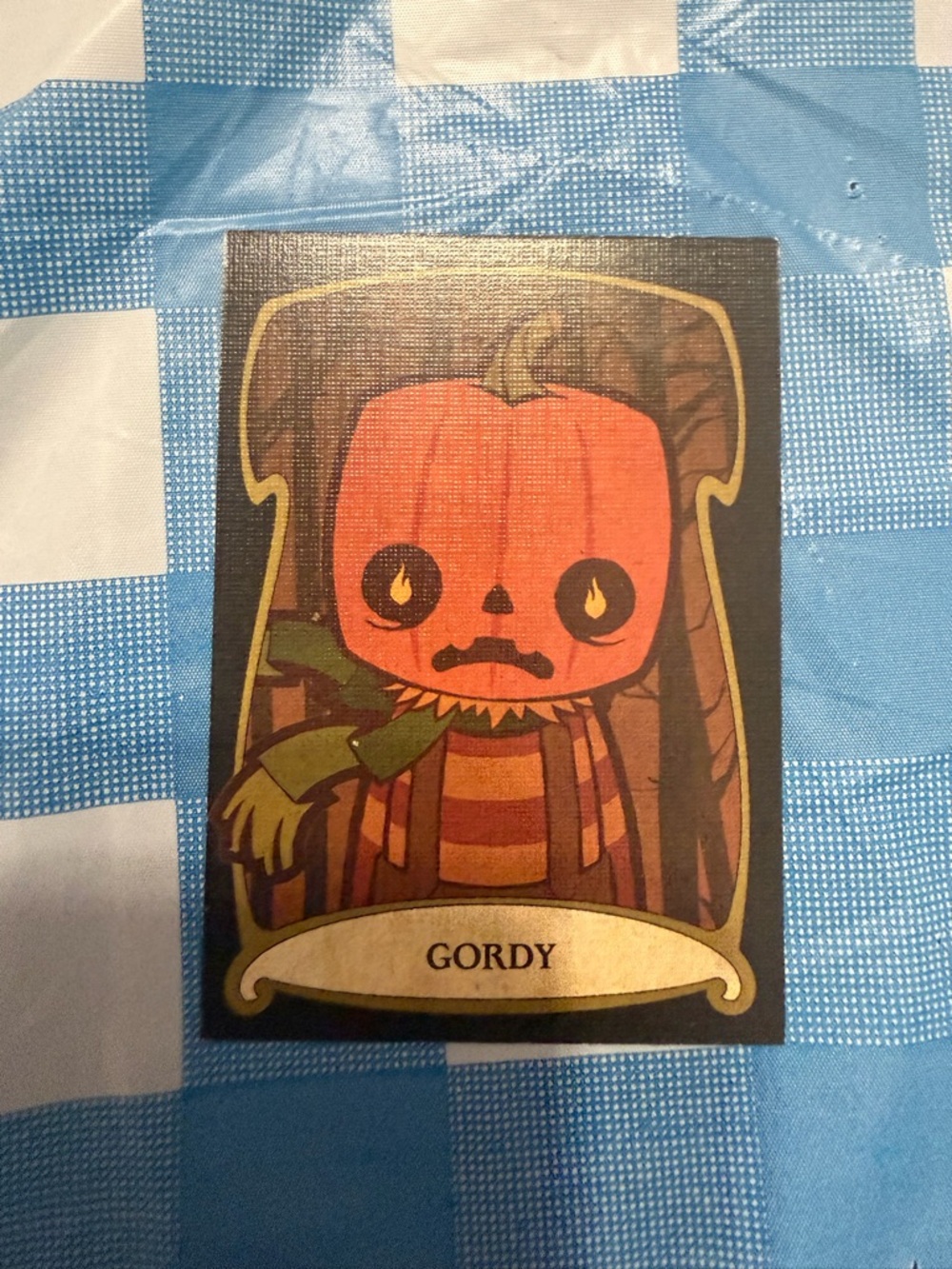 Gideon’s Bake House Trading Card, Gordy Pumpkin Character Art Card -